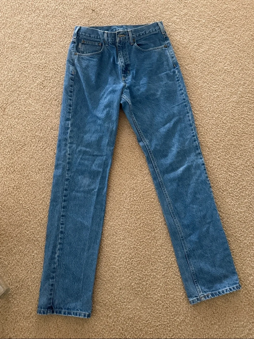 Carhartt Men's Straight Jeans in Blue Denim